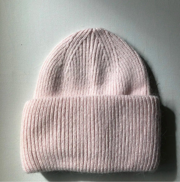 BILLY BAMBOO ROYAL ANGORA WOOL BEANIE - snow pastel