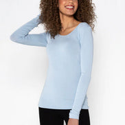 C'EST MOI BAMBOO LS SCOOP NECK TOP