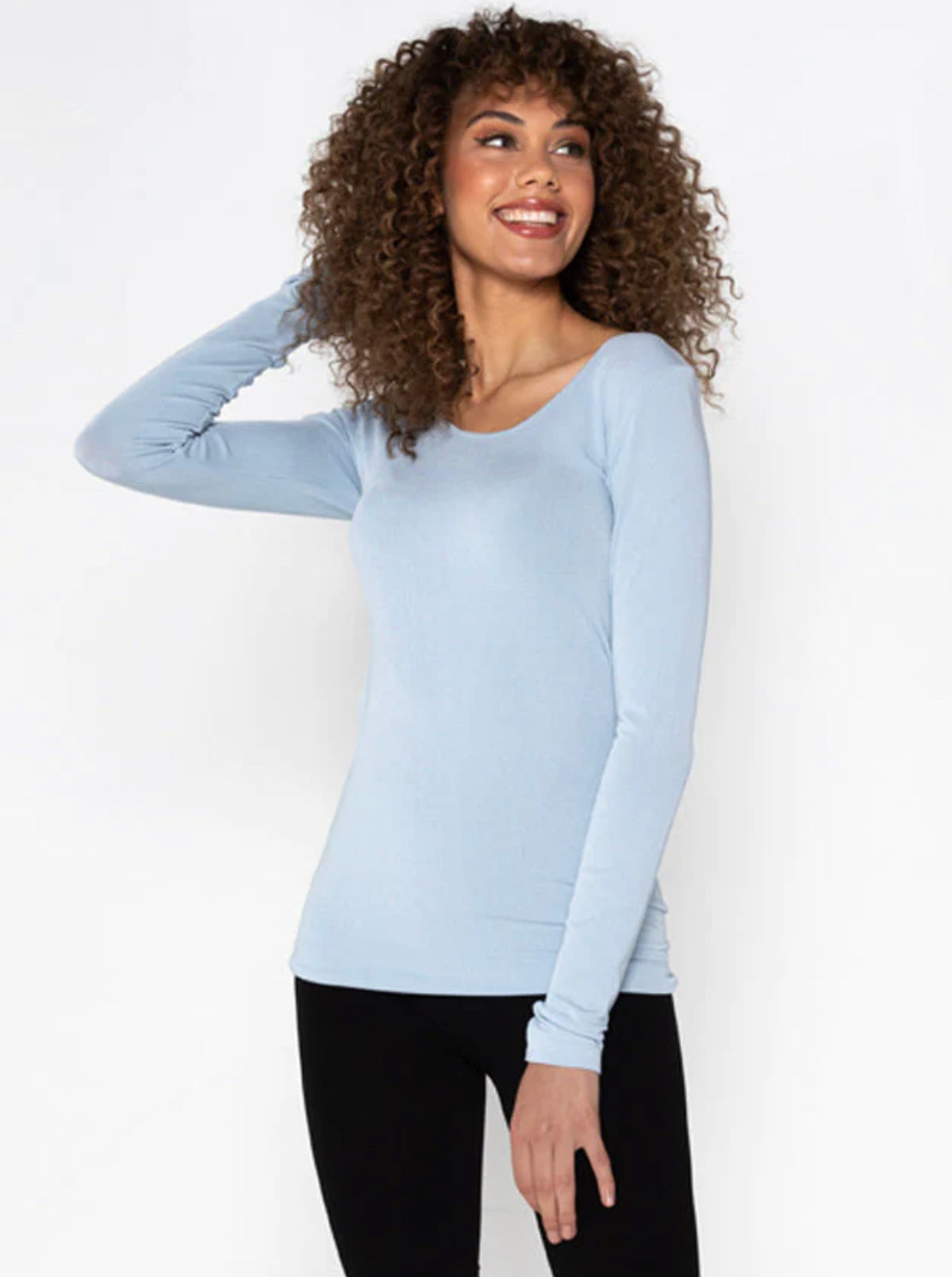 C'EST MOI BAMBOO LS SCOOP NECK TOP