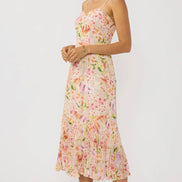 LOVESTITCH Songbird Pleated Midi Dress