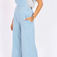 SAGE THE LABEL LIGHT DRIZZLE
KNIT DENIM OVERALL