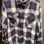 SILVER PLAID BUTTON DOWN SHIRT