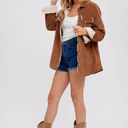 BLUIVY CORDUROY SHERPA-LINED JACKET