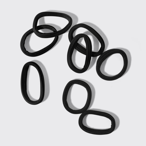 KITSCH Recycled Seamless Hair Elastics 8pc Set- Black
