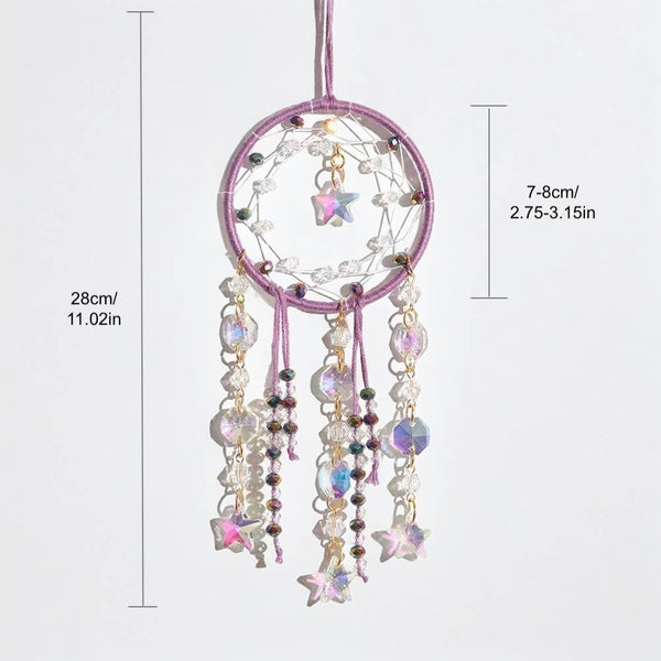 Crystolver Woven round/moon Suncatcher Hanging