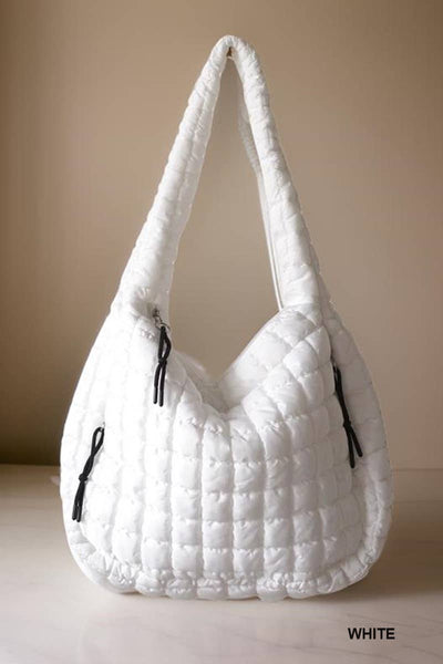 24 POPS Oversized Quilted Carryall Crossbody Bag