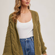 BLUIVY CHUNKY CABLE CARDIGAN