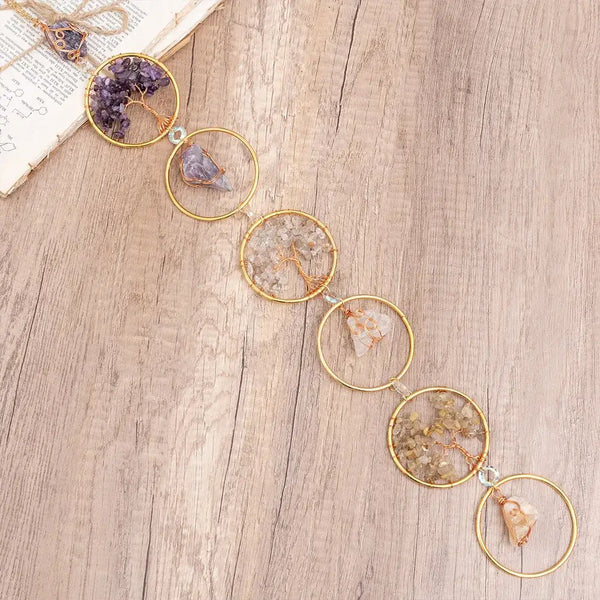 Crystolver Tree of Life Gemstone Beaded Wall Hanger