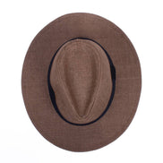SELINI Men's S/S Flat Brim Black Banded Fashion Fedora hat-FSS17137