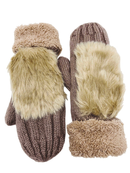 JC SUNNY Faux-Fur Mittens