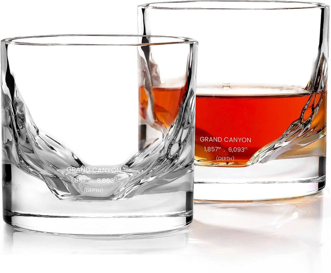 Grand Canyon Crystal Whiskey Glasses, Set of 2