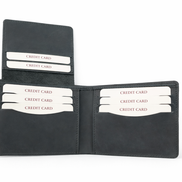 Men’s Full-Grain Crazy Leather Bifold Wallet with ID Window