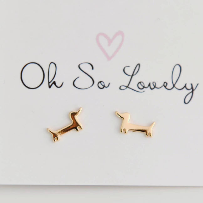 OH SO LOVELY Rowan Weiner Dog Stud Earrings