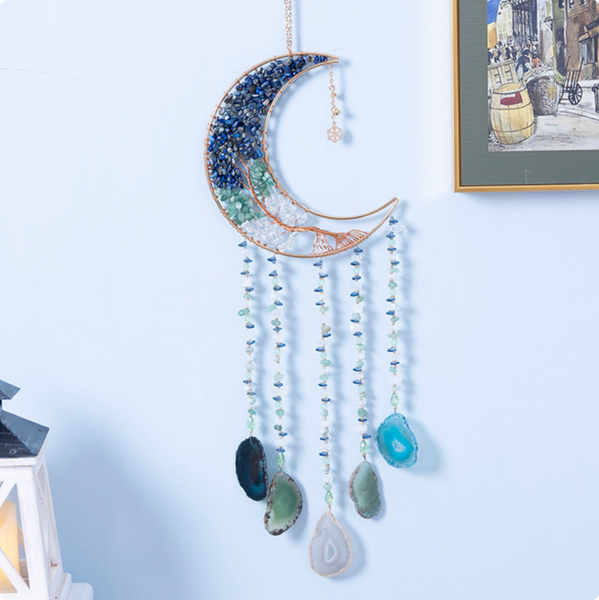 Crystolver 60cm Crystal Tree of Life Moon Dreamcatcher