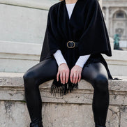 FRAAS SIGNATURE SOLID ANGORA WOOL WOVEN RUANA