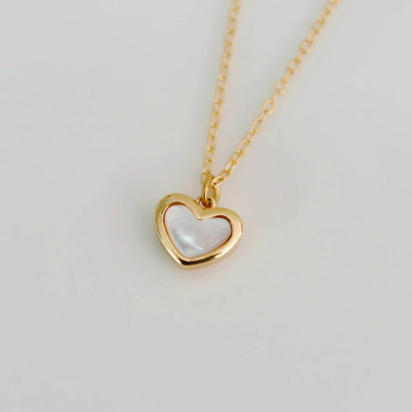 OH SO LOVELY Aisha Mother of Pearl Heart Necklace 