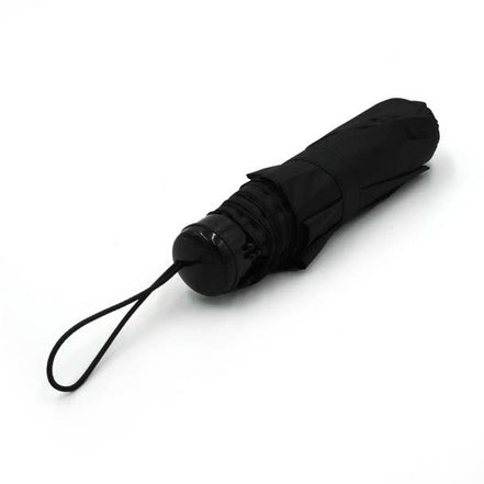 SELINI Compact Solid Black Travel Umbrella