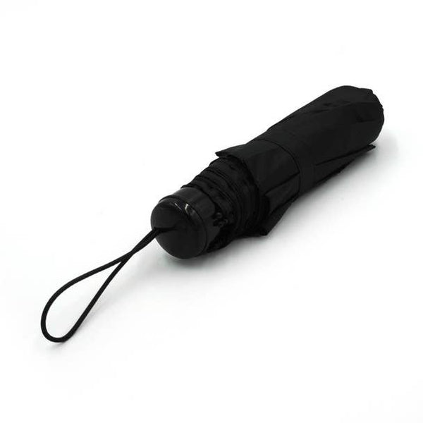 SELINI Compact Solid Black Travel Umbrella