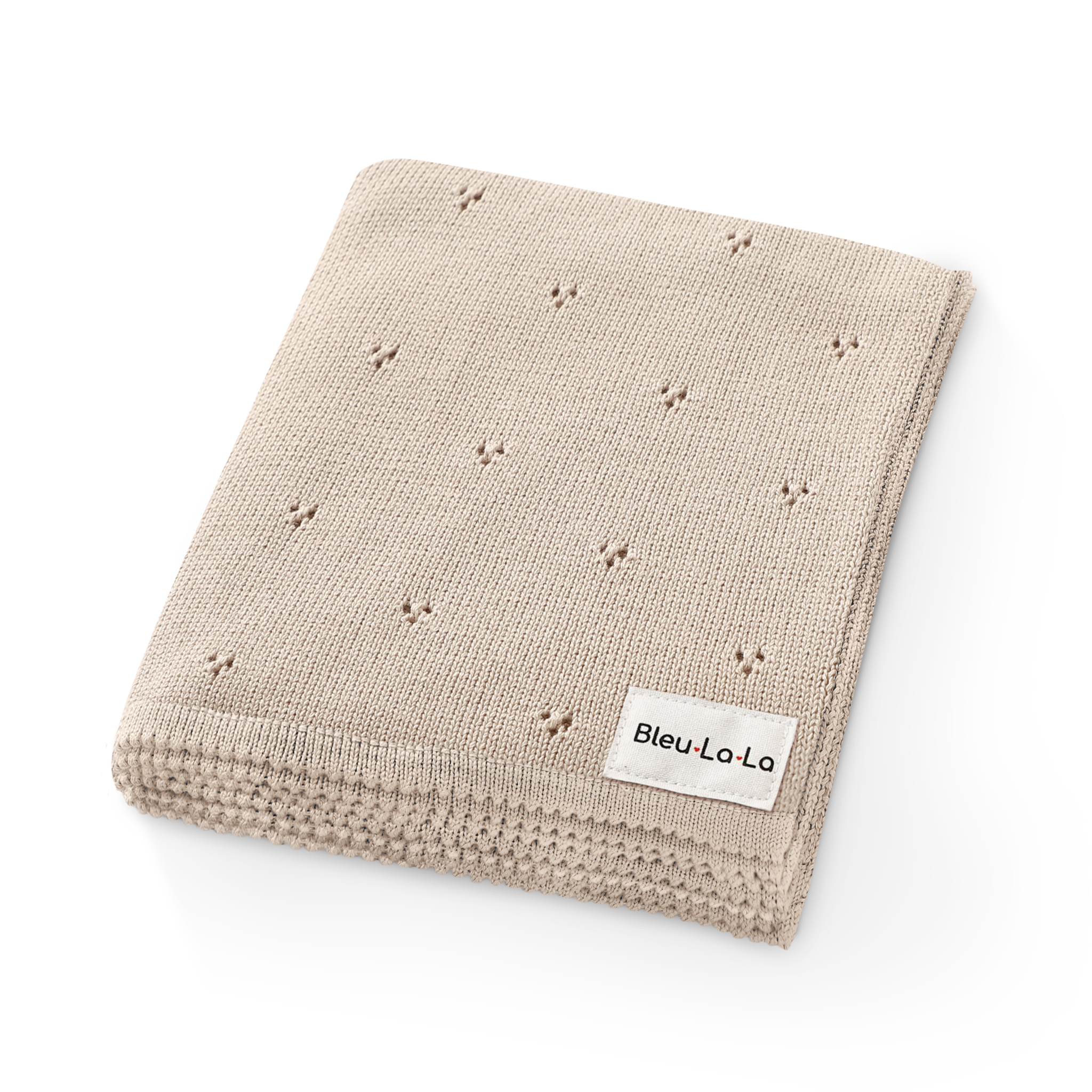Bleu La La 100% Organic Cotton Pointelle Swaddle Receiving Baby Blanket