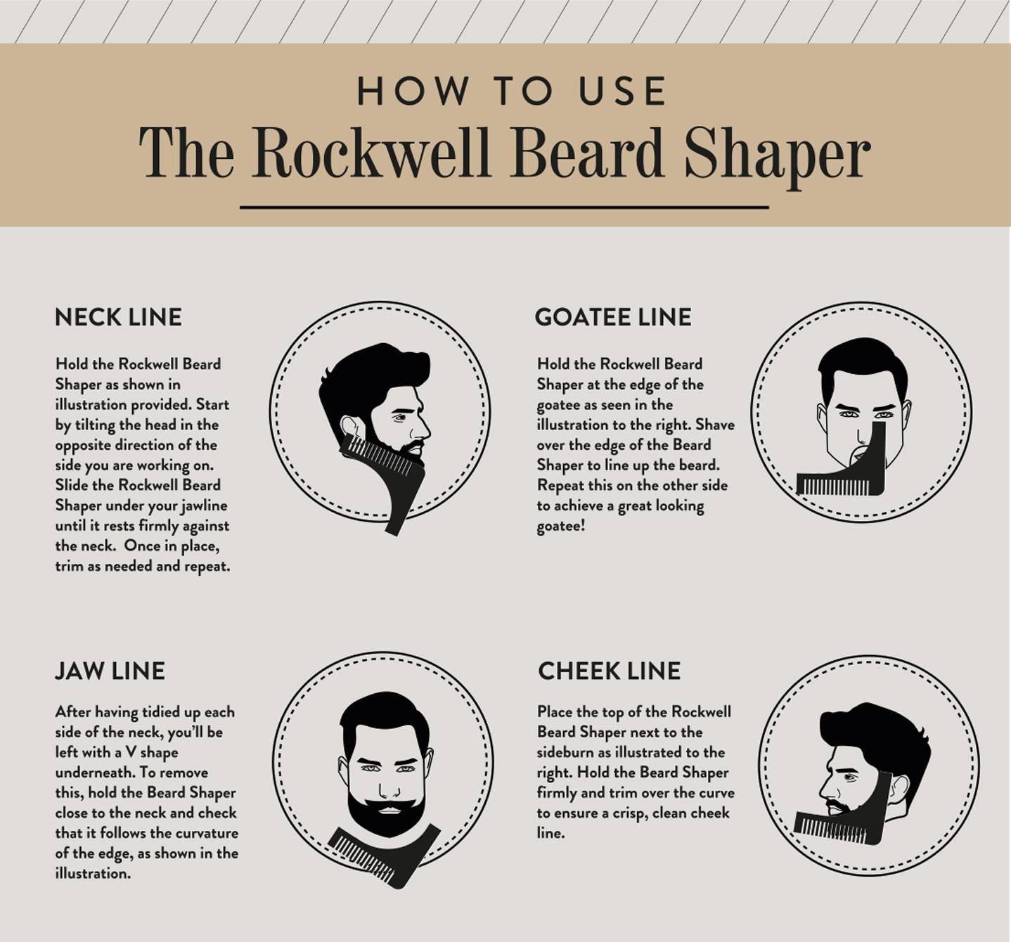 Rockwell Natural pear wood Beard Shaper