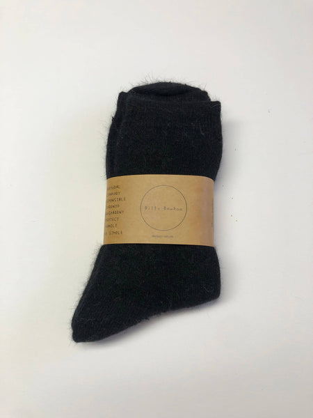 BILLY BAMBOO FLUFFY ANGORA SOCKS - NEUTRAL