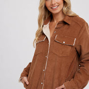 BLUIVY CORDUROY SHERPA-LINED JACKET
