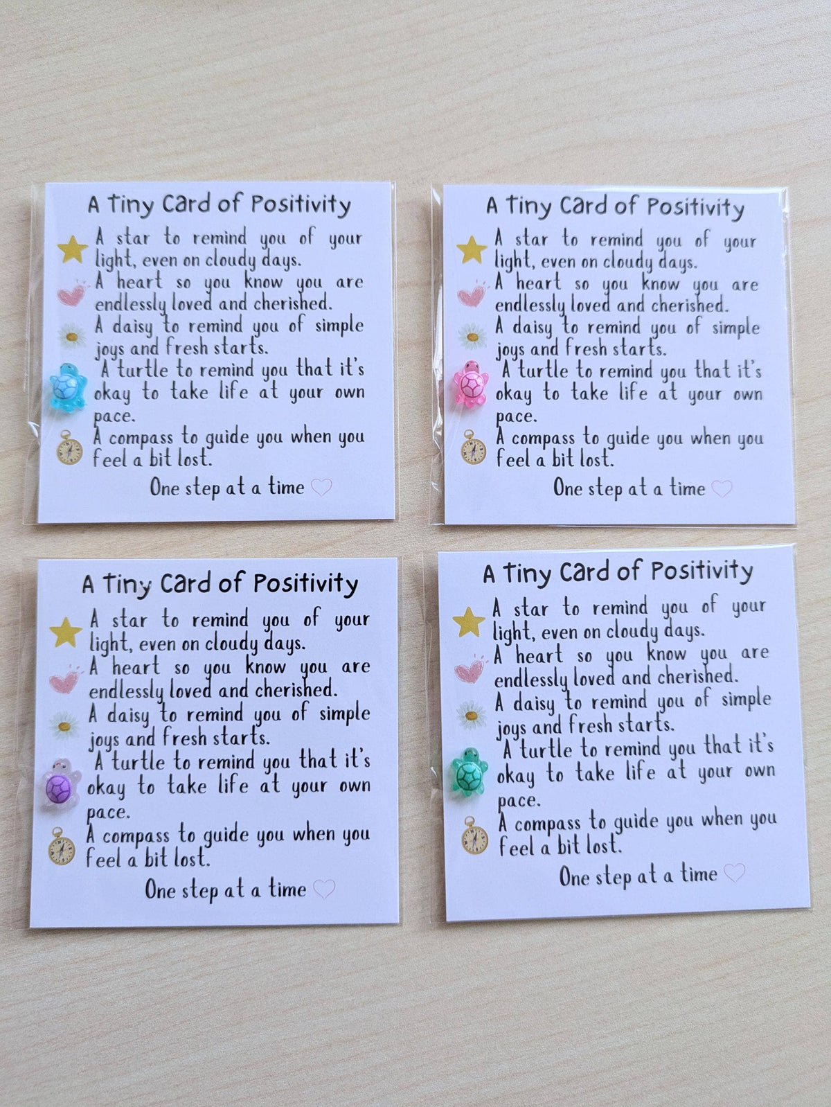UNLIFTED INK Positivity Turtle Figurine Card with Custom Note Option