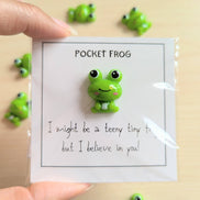 UNLIFTED INK Pocket Frog Encouragement Card with Mini Figurine