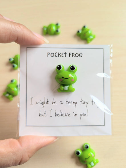 UNLIFTED INK Pocket Frog Encouragement Card with Mini Figurine