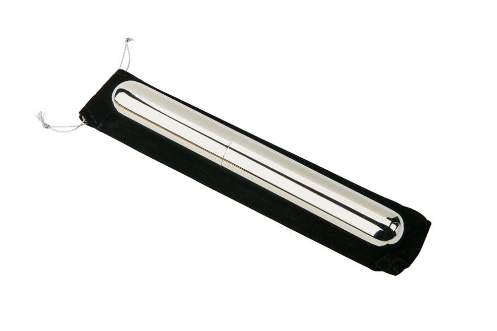 CREATIVE GIFTS Stainless Steel Cigar Tube with Black Pouch-Groomsmen's Gift