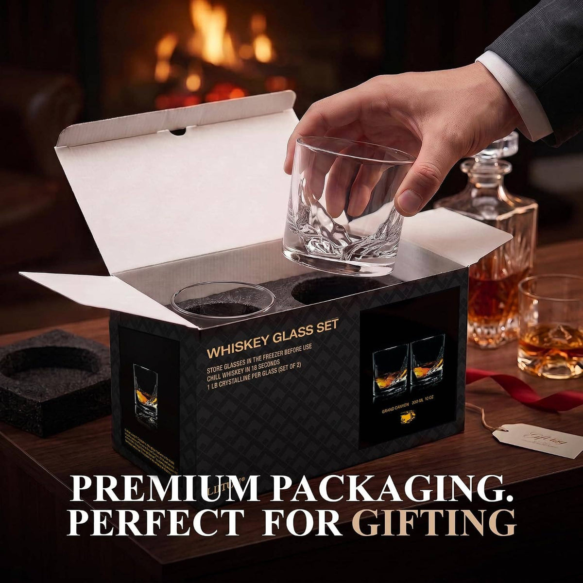 Grand Canyon Crystal Whiskey Glasses, Set of 2
