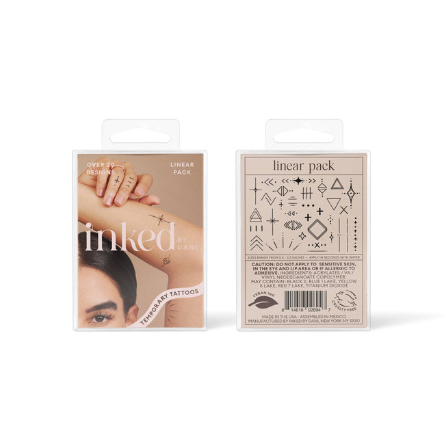 INKED BY DANI Linear Temporary Tattoo Pack