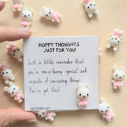 UNLIFTED INK Hoppy Thoughts Uplifting Mini Card with Bunny Figurine