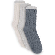 LEMON NON TERRY TOOTSIE ROLL FOAM CREW 3PK SOCKS