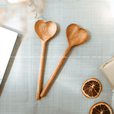 XOXO Engraved ELORA Wooden Heart Spoon - Home Decor & Gifts