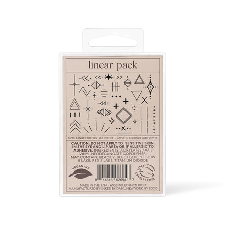 INKED BY DANI Linear Temporary Tattoo Pack
