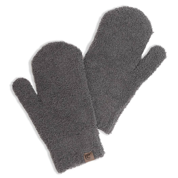 fashion city Winter Solid Color Soft Flush Mittens