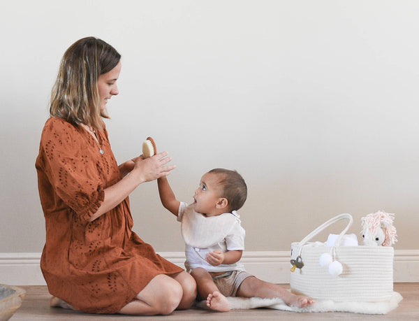 FEPHAS Rope Diaper Caddy- Off-white