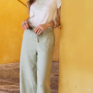 ESQUALO LINEN TROUSERS
