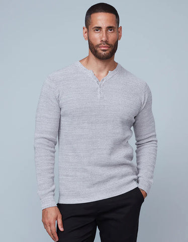 HEDGE MEN’S L/S HENLEY SWEATER