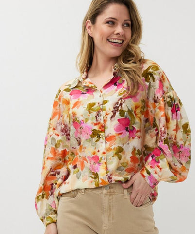 ESQUALO Blouse oversized Floral Garden