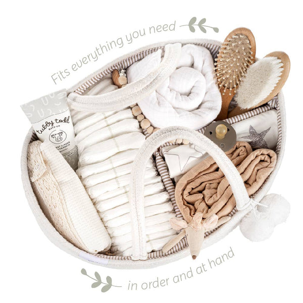 FEPHAS Rope Diaper Caddy- Off-white