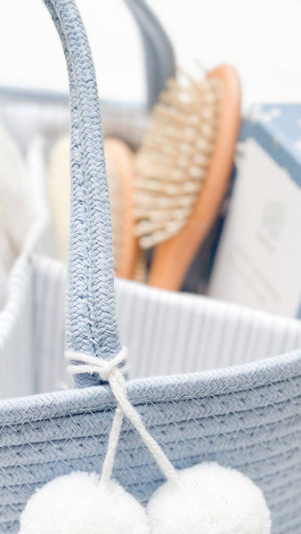 FEPHAS Rope Diaper Caddy | Misty Blue
