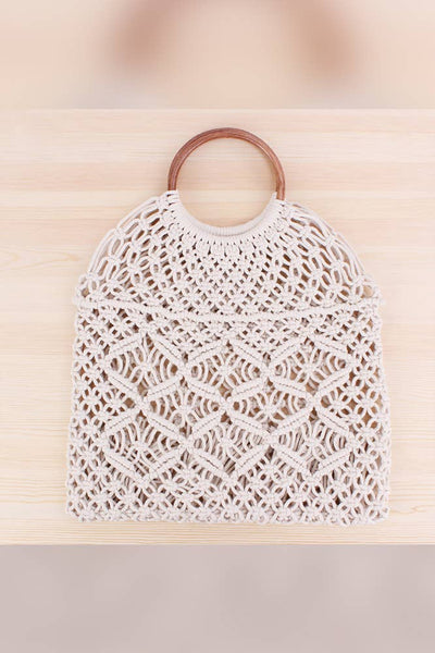 Hand Knitting Beach Straw Bag