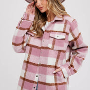 BLUIVY PLAID BRUSHED FLANNEL SHACKET