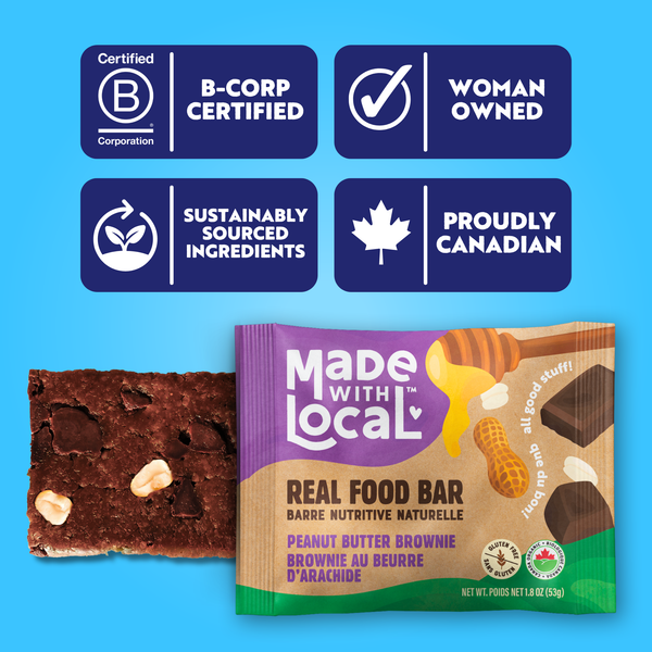 MADE WITH LOCAL Peanut Butter Brownie | Organic Real Food Bar