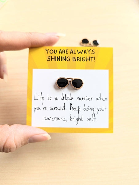UPLIFTED INK Mini Card with Sunglasses Figurine - Encouragement Gift