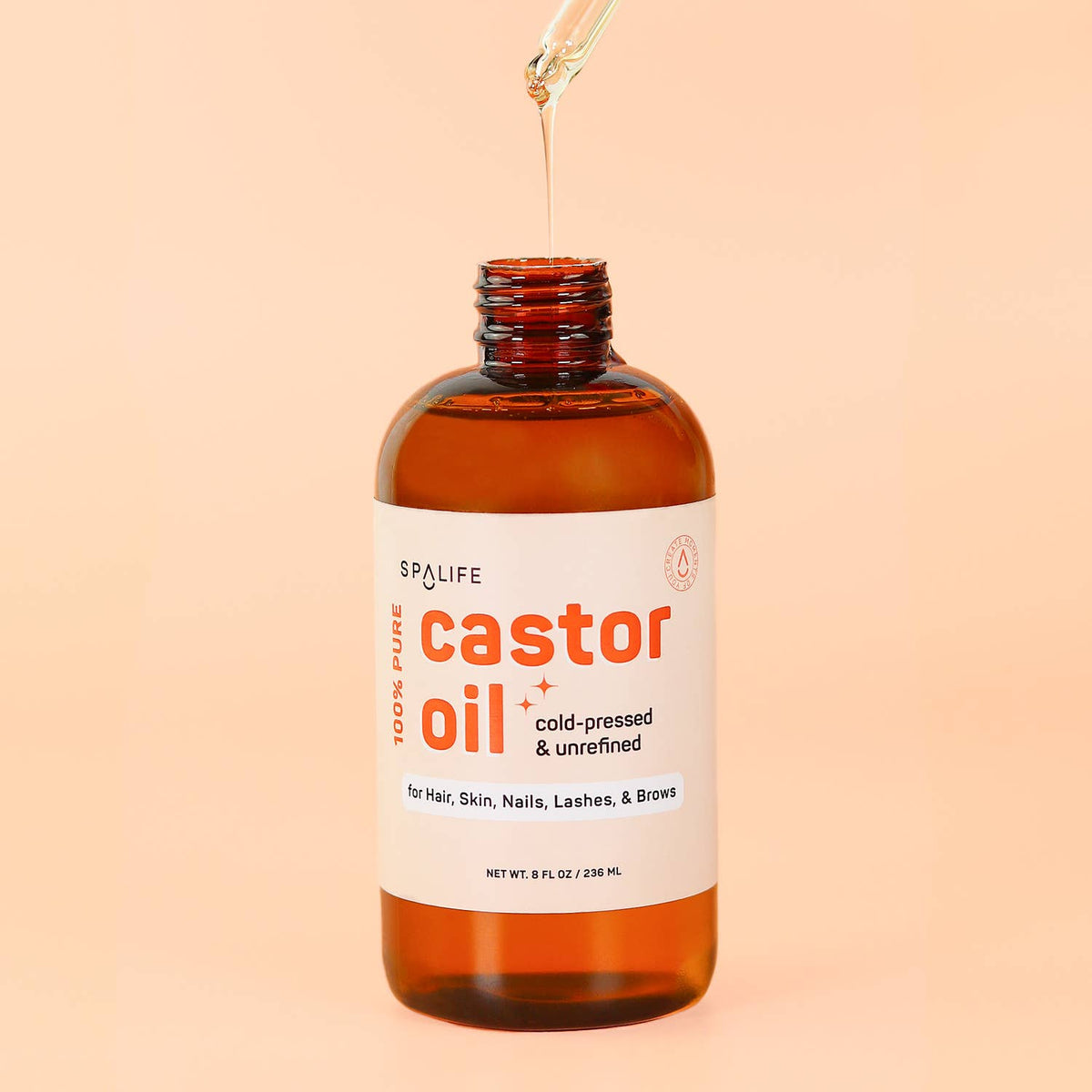 SPA LIFE Castor Oil 100% Pure - For Hair, Skin, Nails, Lashes & Brows