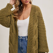 BLUIVY CHUNKY CABLE CARDIGAN