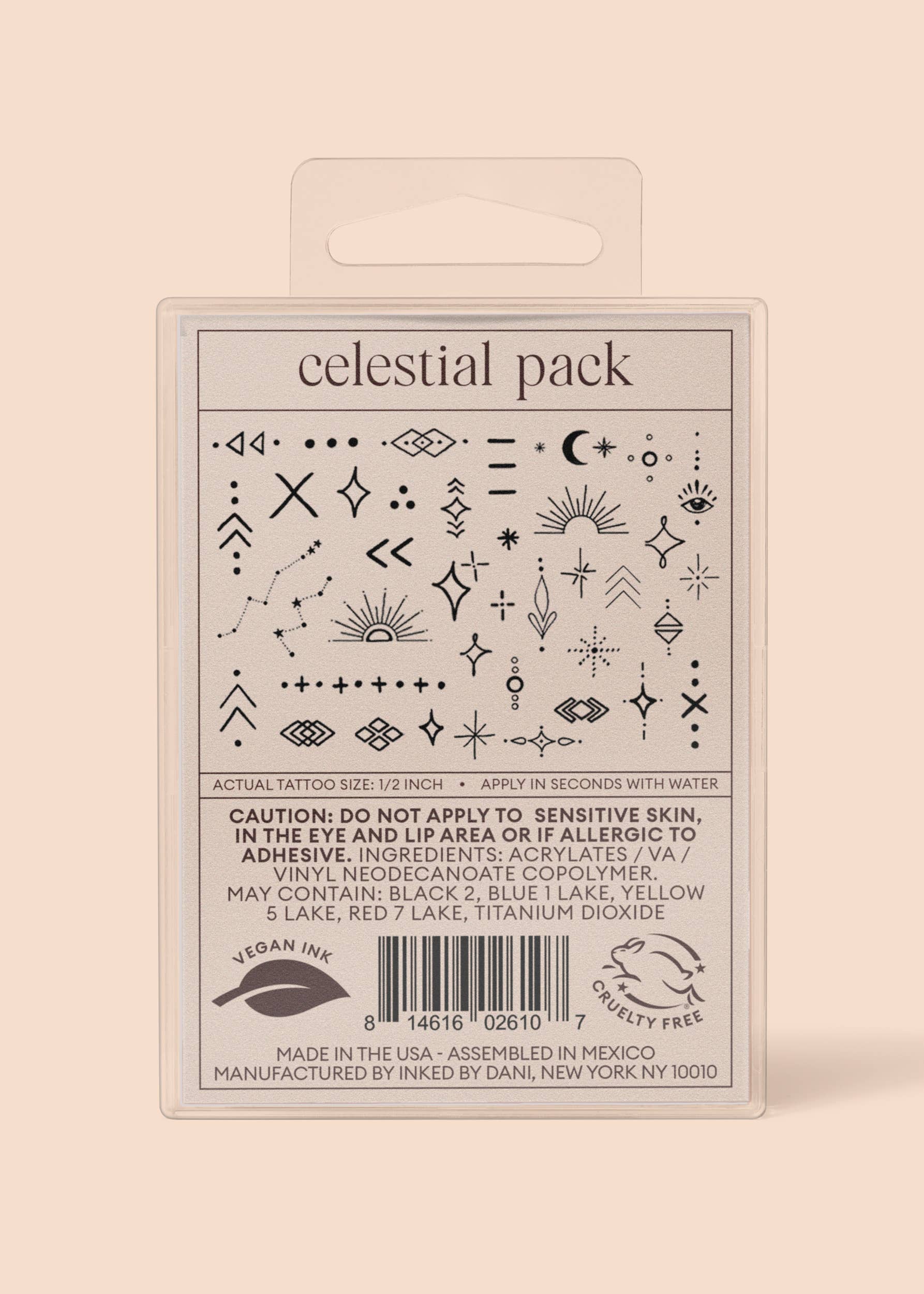 INKED BY DANI Celestial Temporary Tattoo Pack